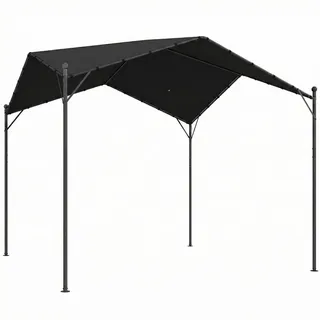 Outsunny Pergola Metall Polyester Dunkelgrau 3/3 m , 300x280x300 cm , Sonnenschutz, Pavillons