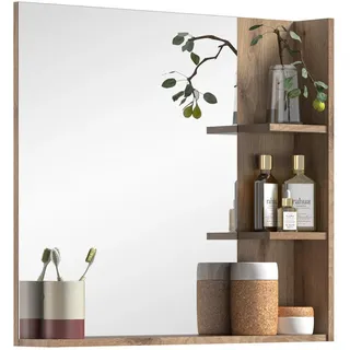 inn.furn Badezimmer, Spiegel "Tomaso" Eiche Badspiegel mit Regal 79 x 73 cm - Naturbelassen
