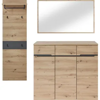 Garderoben-Set INNOSTYLE "MEMPHIS", braun (artisan eiche), B:181cm H:190cm T:38cm, ABS-Kunststoff, Dekorfolie, Hartfaserplatte, Holzwerkstoff, MDF, Kastenmöbel-Sets, Garderoben-Set