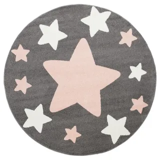 Paco Home Capri 330 Kinderteppich 200 x 200 cm Grau/Rosa/Silber