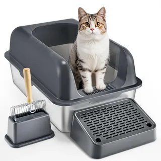 Vevor Katzentoilette XL Dunkelgrau