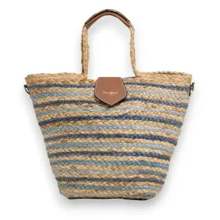 Pepe Jeans für Damen. PL0300140 Nova Jean Tasche blau (OSFA), Beige, Lässig, Jute