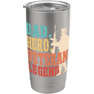Dad Hero Veteran Legend Funny Veterans Day Father's Day Doppelwandiger Edelstahl-Thermobecher