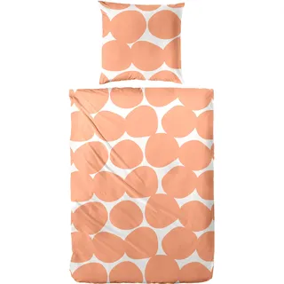 Wendebettwäsche PRIMERA "Perkal Bettwäsche", orange (orange, punkt), B/L: 200cm x 135cm, 1 Stk., 1 Stk., Perkal, B/L: 80cm x 80cm, 2, Perkal, Obermaterial: 100% Baumwolle, Bettwäsche, Wendebettwäsche, glatte Oberfläche, perfekt für erholsame Nächte, atmungsaktiv