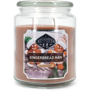 Candle-Brothers Große Duftkerze im Glas | Gingerbread Man | Duftkerze Weihnachten | Kerzen lange Brenndauer (100h) | Geschenk für Weihnachten