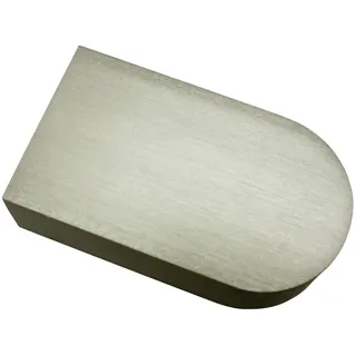 GARDINIA Endstücke, Für Aluminiumprofil mit rechteckigem Innenlauf Luxor, Aluminium, Farbe: Stahl-gebürstet, Round, 2 Stück