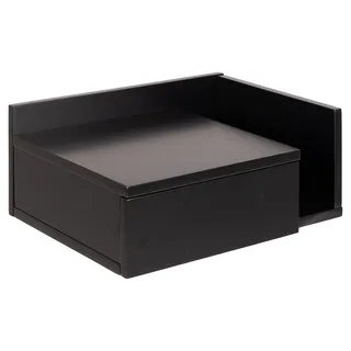 AC Design Furniture Fia Nachttisch mit Schublade in Schwarz, 1 Stk., B: 40 x H: 16,5 x T: 32 cm, Kleiner Nachtschrank zur Wandmontage, Griffloses Wandregal, Moderne Nachtkommode