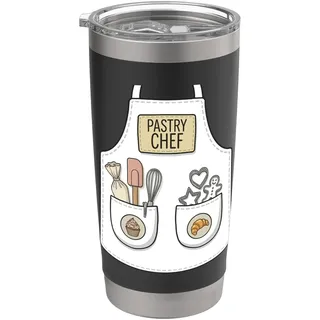 Kochschürze für Konditoren, lustiges Backen, Patisserie, Kostüm Doppelwandiger Edelstahl-Thermobecher
