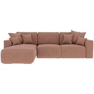 Carryhome Ecksofa , Taupe , Textil , Ottomane links, L-Form , 293x195 cm , Stoffauswahl, Liegefunktion, seitenverkehrt erhältlich, Rücken echt , Wohnzimmer, Sofas & Couches, Wohnlandschaften, Ecksofas