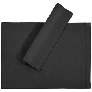 Novel Tischset , Schwarz , Textil , Uni , 33x45 cm , Textiles Vertrauen - Oeko-Tex®, Bsci , Heimtextilien, Wohntextilien, Tischwäsche, Tischsets