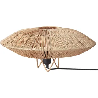 BELIANI Tischlampe Naturfarben aus Stroh Boho Stil Modern Tischleuchte Leselampe für Nachttisch Schlafzimmer Wohnzimmer Wohnaccessoires - Beige, Schwarz