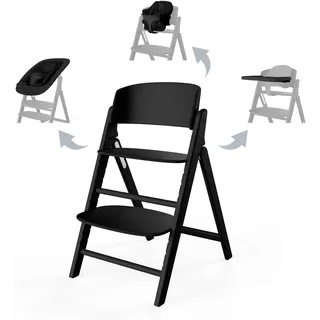 Cybex Gold CLICK & FOLD Hochstuhl 4in1-Set, Mitwachsend, Ab Geburt bis 99 Jahre, Inkl. Gold Bouncer Nest, Baby-Set und Tablett, Buchenholz/Baumwolle/Kunststoff, Stunning Black