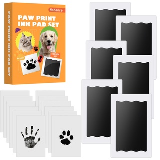 6 pcs Fußabdruck Baby Nabance Pfotenabdruck set Hund Katze, Baby Fussabdruck set Clean Touch Fussabdruck Baby Handabdruck Baby Kontakt nicht mit Farbe für Baby Shower Geschenk für Haustiere Besitzer