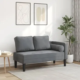 Eleganten-Stil Chaiselongue mit Kissen Dunkelgrau Samt - Recamieren Hommie8253889 1parcel - Grau
