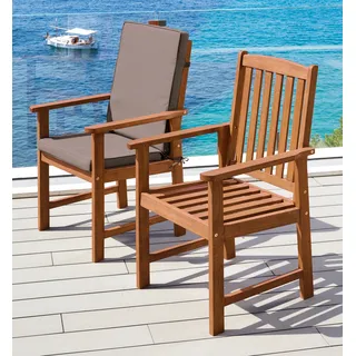 MERXX Gartenstuhl »Montana« (Set) 2 Stk.2er Set, Alu/Textil, braun, inkl. Auflage, braun