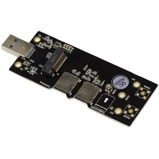 KALEA-INFORMATIQUE Adapter M2 B Key 3042 3052 auf USB3 mit Zwei Nano-SIM-Karten-Steckplätzen. Für M.2 3G 4G 5G Karten.