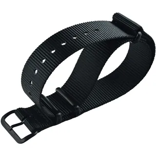 MZBUTIQ 23mm Schwarz Nylon Uhrenarmband Militär Uhrband für Herren Matte Schwarze PVD Schnalle