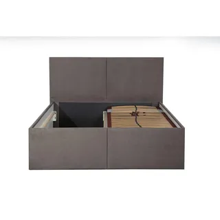 Halmon Schlafkomfort Betten Polsterbett Milano Sahara 140 x 200 x 32 cm Bettkasten Mit hochwertiger Matratze H2 (bis 100 kg) und Lattenrost , Holz , Höhe ca. 22 cm , 140x200 cm , Schlafzimmer, Betten, Polsterbetten
