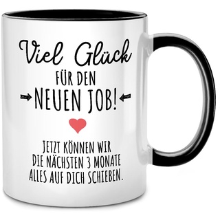 Seness Viel Glück für den neuen Job Tasse mit Spruch lustig, Abschiedsgeschenk Kollegen Jobwechsel, beste Kollegin Abschied Geschenk, Lieblingskollegin, witzige Kaffeetasse, Team Büro Arbeit Chef