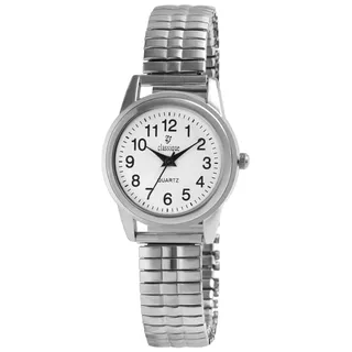 Damen Armbanduhr Zugband Uhr Weiß silber weiß Damenuhr Uhr Flexband 28mm Frauen