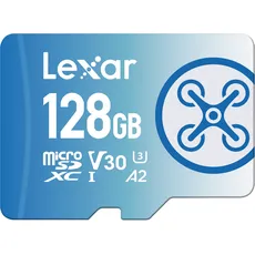 Lexar High Performance MicroSD FLY (microSDXC, 128 GB, U3, UHS-I), Speicherkarte, Blau