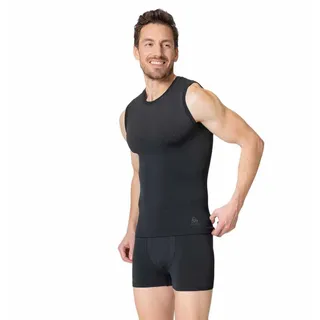 Odlo Herren BL Top Crew Neck Singlet Performance Light Ärmelloses Baselayer - Black - XL