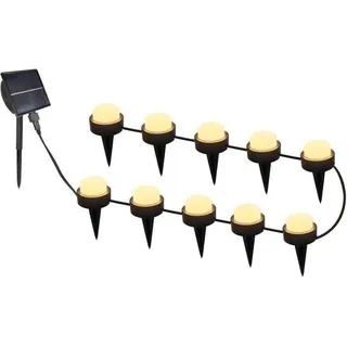 Solarleuchten Mini Spots, 10 Stück, Warmweiß, LUMISKY SOLIRAY, Gartenweg Beleuchtung, 8h Autonomie, Erdspieß oder Wandmontage - Bunt