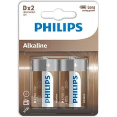 Philips ALKALINE PILA D LR20 BLISTER*2 (2 Stk., D), Batterien + Akkus