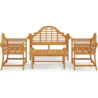 vidaXL 4-tlg. Garten-Lounge-Set Massivholz Teak - Braun