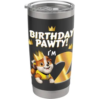 Offizielles Paw Patrol Rubble Birthday Pawty I'm 2 Party Doppelwandiger Edelstahl-Thermobecher