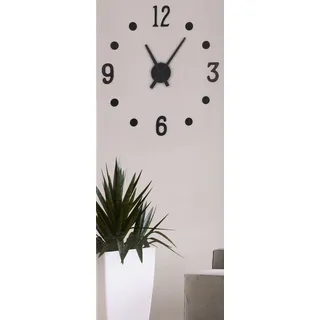 Wanduhr variabel 13Teile Uhr Küchenuhr Wohnzimmer Büro flexible Größe schwarz - Schwarz