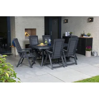 AMBIA GARDEN Gartensessel 72 x 61 x 110 cm grau 2 St.