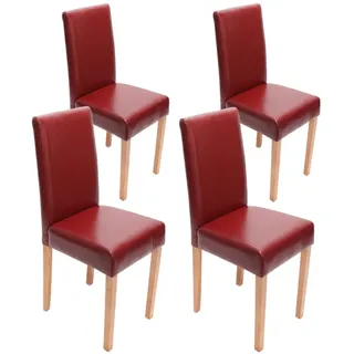 Mendler Esszimmerstuhl Littau Kunstleder rot 4er Set