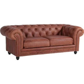 Max Winzer® Chesterfield-Sofa »Old England«, 2,5-Sitzer Ledersofa mit Knopfheftung & Ziernägeln, Breite 218 cm Max Winzer® cognac