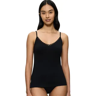 Triumph Damen Feel of Cotton Spaghetti Top Undershirt, Schwarz, 44 EU