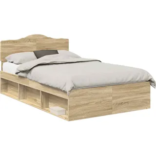 vidaXL Bettrahmen Sonoma 120 x 190 cm Massives Kiefernholz - Braun