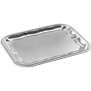 APS 392 Partyplatte, rechteckig, 41 x 31 cm, H: 1,5 cm, Metall, vernickelt und, glanzverchromt