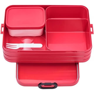 Mepal - Lunchbox Take A break large - Brotdose mit Fächern - Geeignet fur bis zu 8 butterbrote - Ideal für mealprep - 1500 ml - Nordic red