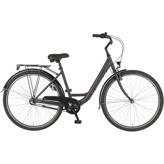 Prophete GENIESSER 100 Citybike Damen 28 Zoll Dark Purple matt | 3 Gang Nabenschaltung, LED Beleuchtung, Rücktrittbremse, 15 Lux, RH 46 cm