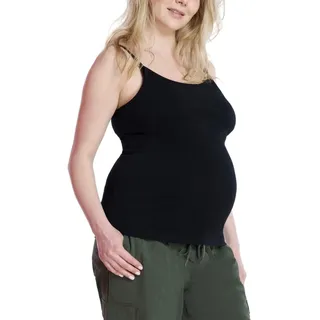 Motherhood Maternity Damen Clip Down Nursing Tank Top with Adjustable Straps for Breastfeeding Trägershirt/Cami Shirt, Schwarz, Mittel