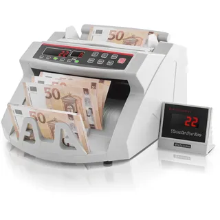 VEVOR FJ0288 Geldzählmaschine Weiß mit Echtheitprüfung, Banknotenzähler 1000 Stück/min mit UV- und MG-Systemen, 7 kg mit LED-Bildschirm für Euro, Dollar, Pfund (26 x 23,5 x 17 cm)