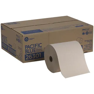 Pacific Blue Basic Recycling-Papierhandtuchrollen von GP PRO (Georgia-Pacific), Braun, 26301, 800 Fuß pro Rolle, 6 Rollen pro Packung