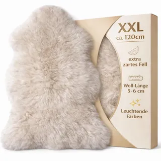 Lammfell Premium taupe braun-beige 115cm Merino von LANABEST