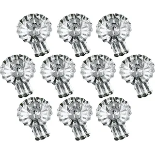 MIJOMA Baumkerzenhalter in Zapfenform Silber – 10 Kerzenclips aus Metall mit Kugelgelenk und Tropfschutz für Weihnachtsbaumkerzen