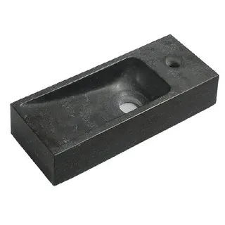 Sapho Blok - Handwaschbecken 380x140 mm, ohne Überlauf, Hahnloch, Anthrazit 2401-31 - Schwarz