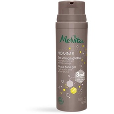 Melvita – Gesichtspflege für Herren – Energetisierende 3-in-1-Pflege – spendet Feuchtigkeit, revitalisiert und strafft die Haut – 99% natürlich – Bio-zertifiziert – vegane Formel – Flasche 50 ml