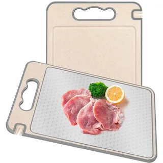 Titan Schneidebrett mit Auffangschale und Messerschärfer, Doppelseitiges Schneidebrett aus 304 Edelstahl, Schneidbrett Küche für Fleisch, Gemüse, Obst und Brot, Lebensmittelecht