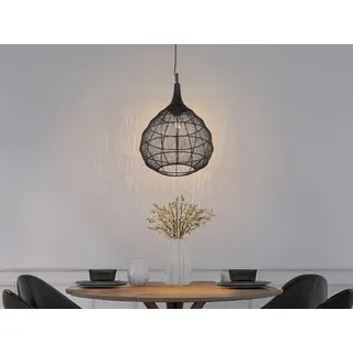 meine wunschleuchte Große LED Pendelleuchte Esstischlampe hängend für Treppenhaus Schwarz, Ø42cm