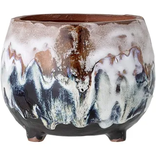 Bloomingville Cozy Deko-Blumentopf aus Terracotta in der Farbe Braun Blau, 82047415