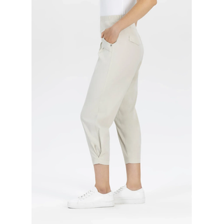 3/4-Hose STEHMANN "Rachell-650", Damen, Gr. 40, N-Gr, kalk light, Web, Obermaterial: 65% Viskose, 30% Polyamid, 5% Elasthan, unifarben, regular fit 3/4-Länge, Hosen 3/4-Hose, mit elastischem Bund